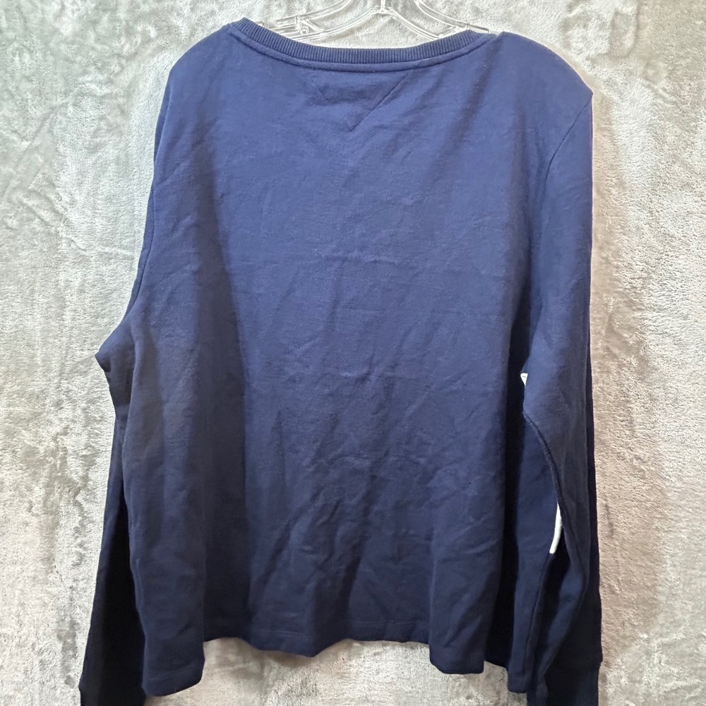 NEW Tommy Hilfiger Women XL Colorblock Sweatshirt Navy Red White Cotton Crewneck - Picture 5 of 10